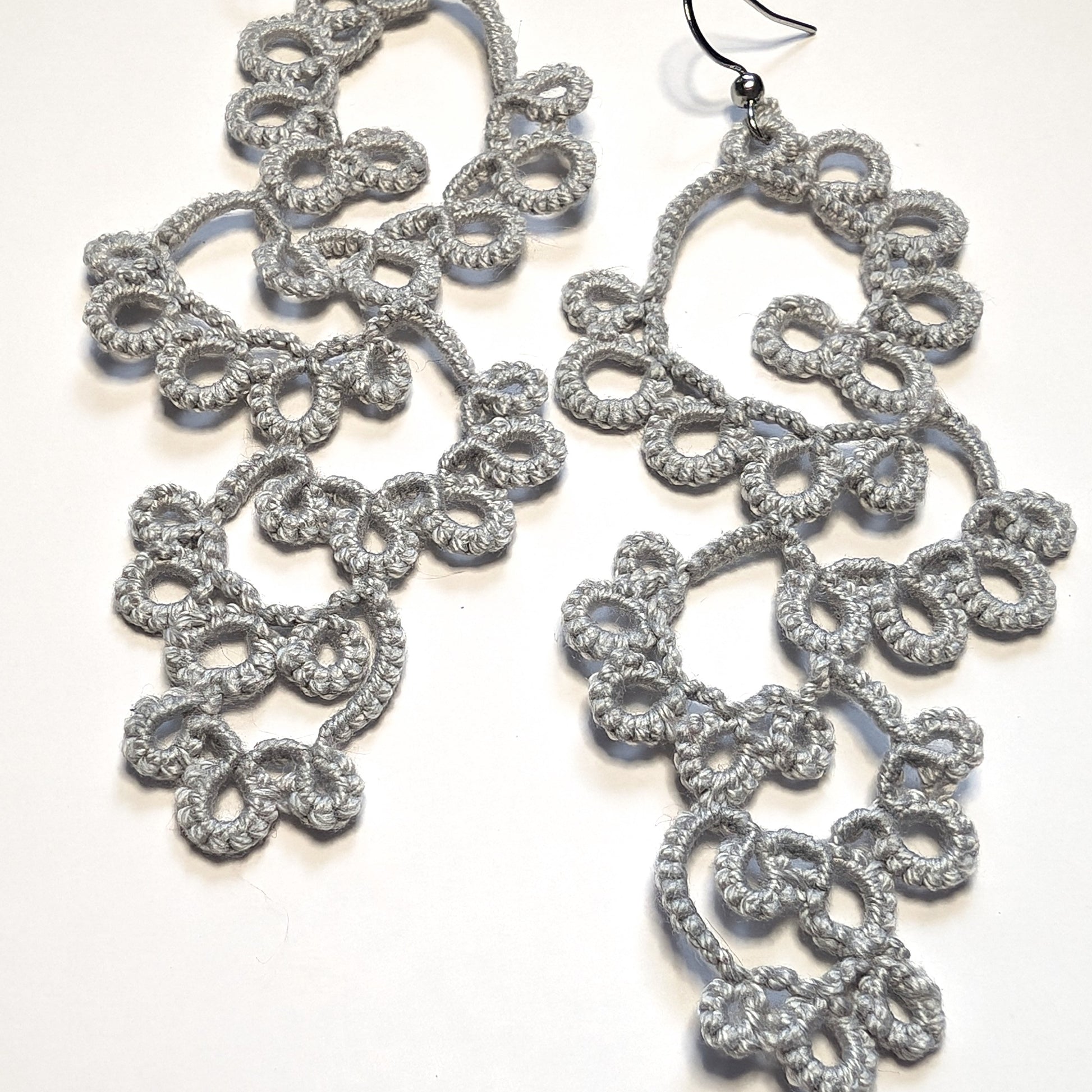 All Gray Drifting Bubbles Earrings on White Background