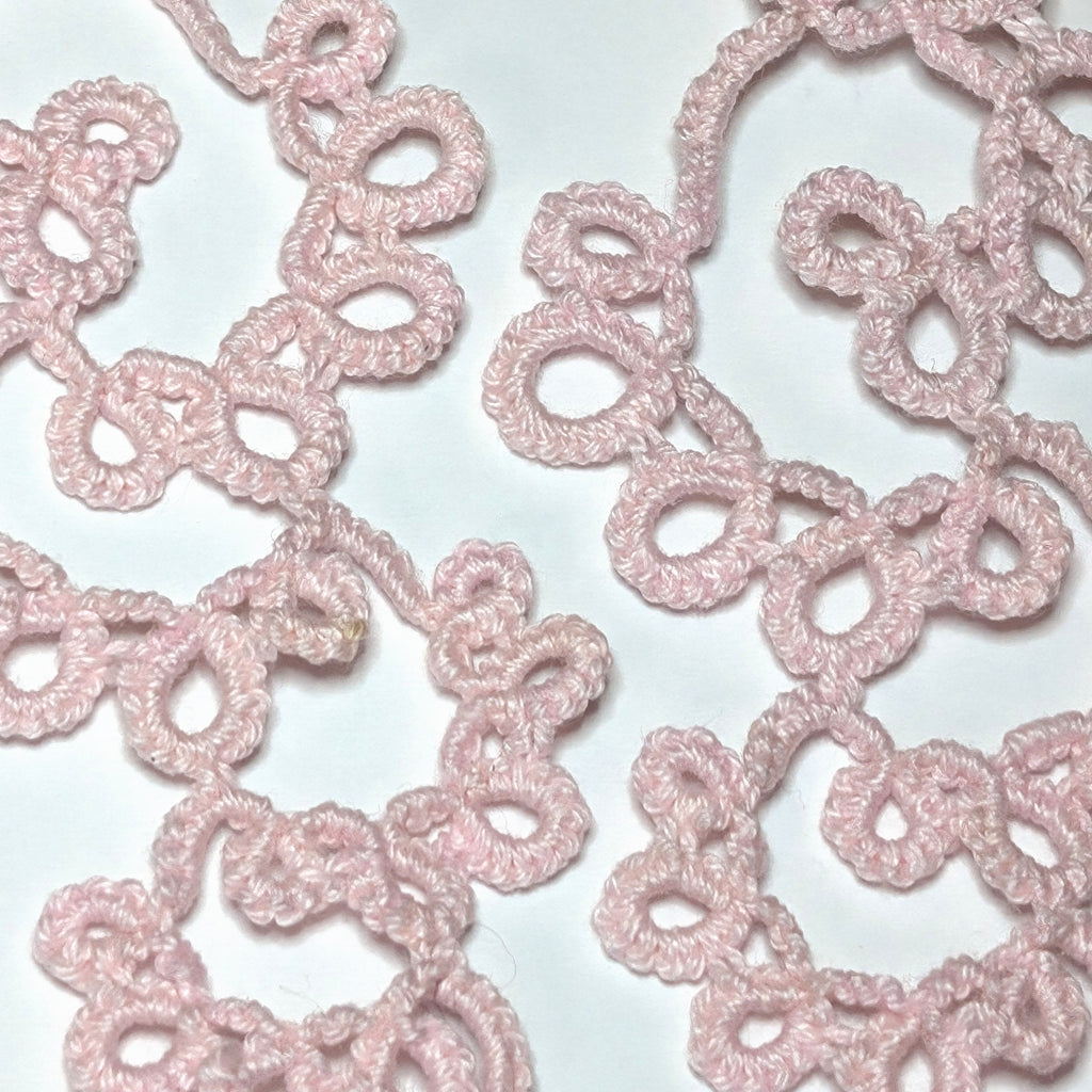 Baby Pink Drifting Bubbles Earrings Closeup on white background