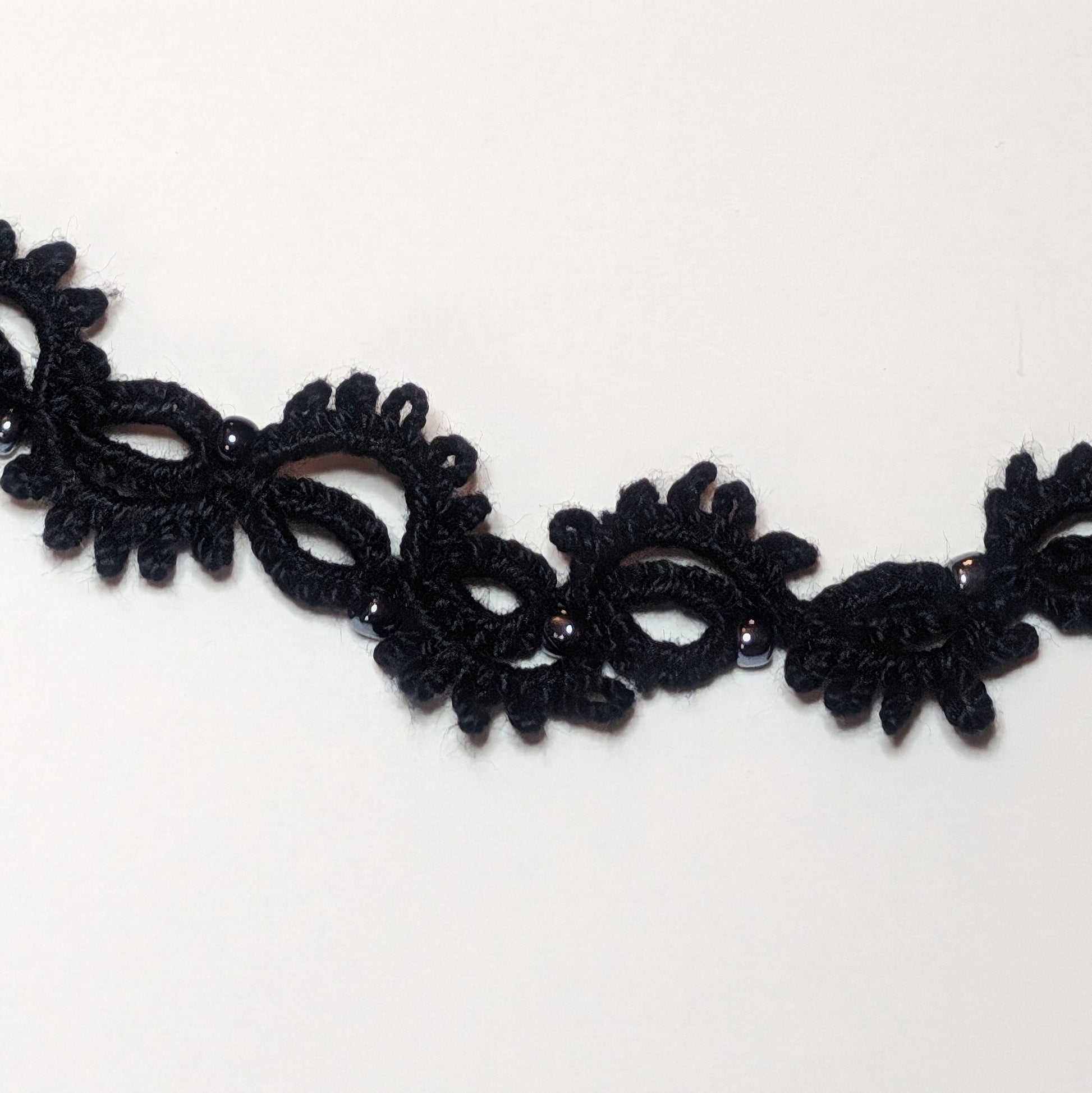 Black Elise Choker Closeup on white background