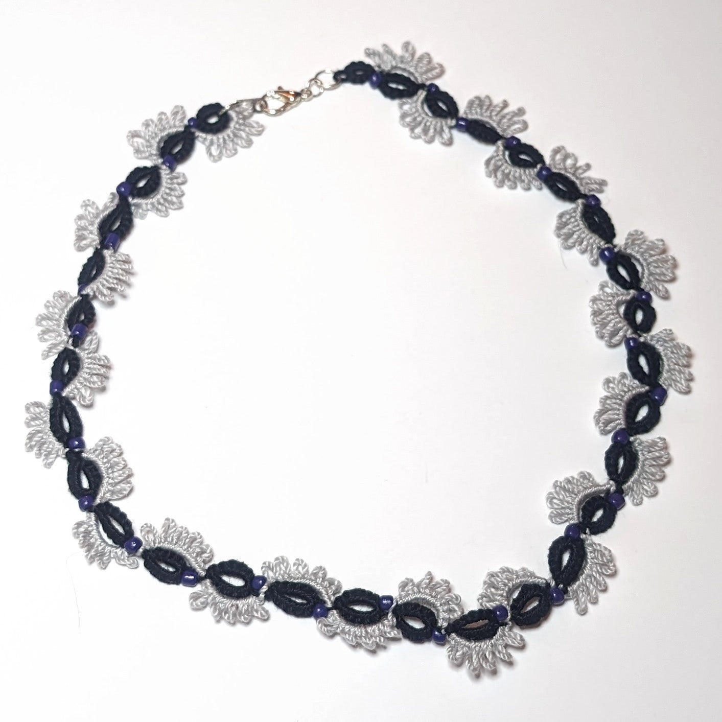 Black Gray Dark Purple Elise Choker on white background