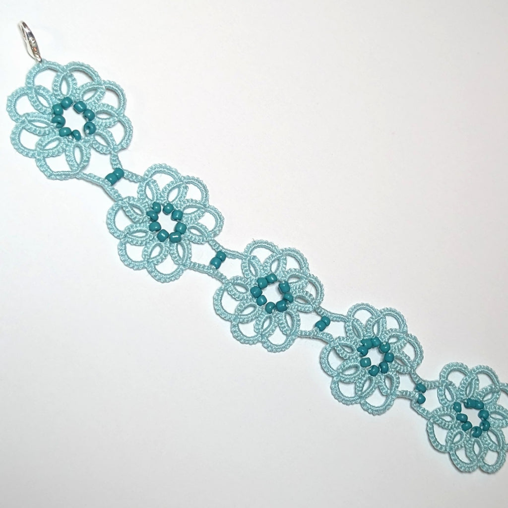 Icy Mint Med Green Clematis Bracelet on white background