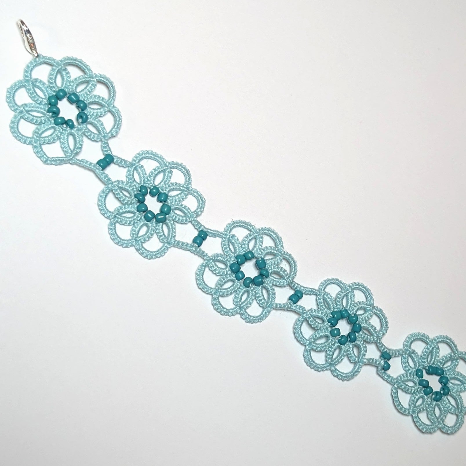 Icy Mint Med Green Clematis Bracelet on white background