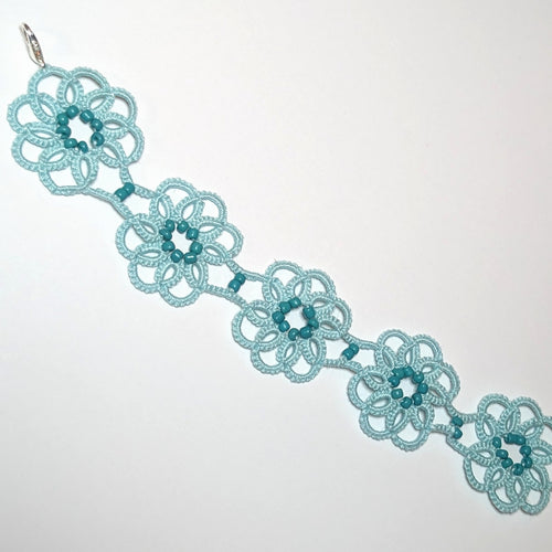 Icy Mint Med Green Clematis Bracelet on white background