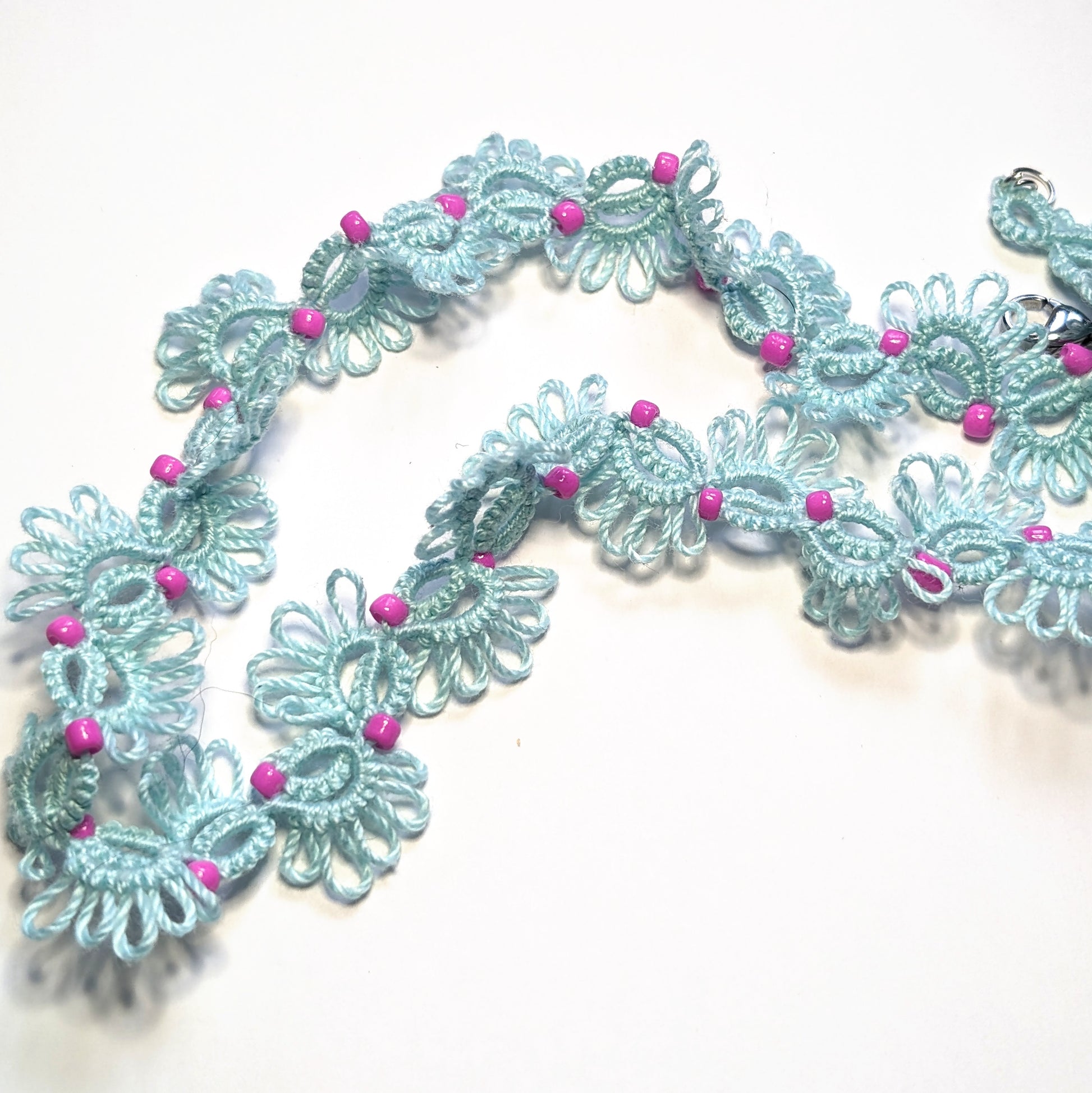 Icy Mint Pink Elise Choker on White Background