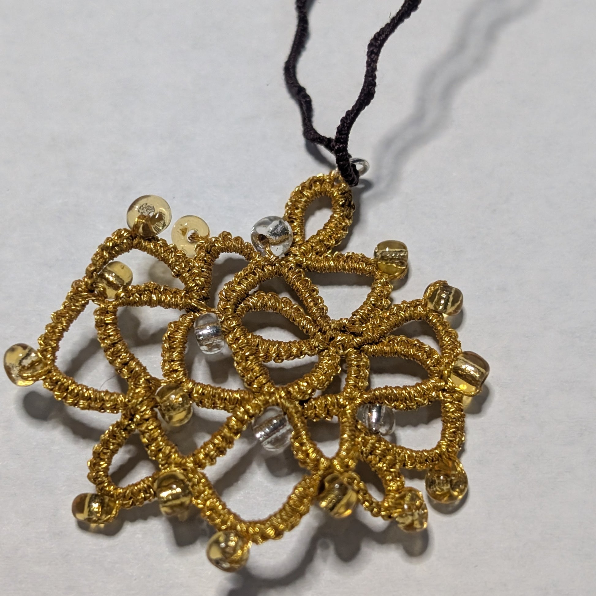Rose Necklace with Tatted Chain