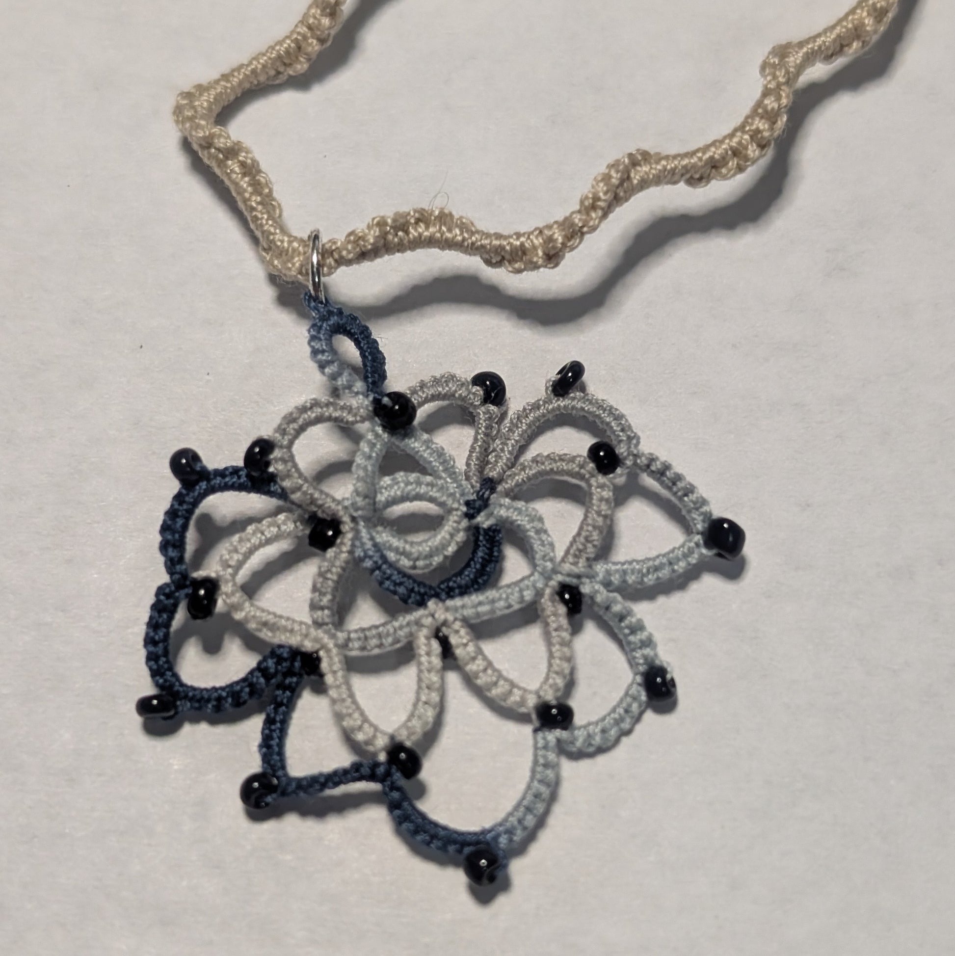Rose Necklace with Tatted Chain